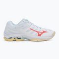 Női röplabda cipő Mizuno Wave Voltage 2 fehér/calypso coral/pale banán 2