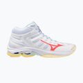 Női röplabda cipő Mizuno Wave Voltage 2 Mid fehér/calypso coral/pale banán