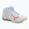 Női röplabda cipő Mizuno Wave Voltage 2 Mid fehér/calypso coral/pale banán