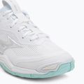 Női kézilabda cipő Mizuno Wave Stealth 6 fehér/kék árnyalatú Mizuno Wave Stealth 6 fehér/kék színű 7