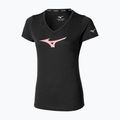 Női futópóló Mizuno Core Runbird Tee fekete/mályva színű