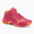 Röplabda cipő Mizuno Wave Lightning Elite Mid pink tetra/fortune yellow/light
