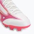 Gyerek focicipő Mizuno Alfa III Select Jr FG white/fuchsia purple 7
