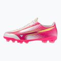Gyerek focicipő Mizuno Alfa III Select Jr FG white/fuchsia purple