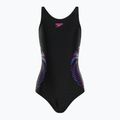 Speedo Plastisol Placement Muscleback gyermek egyrészes fürdőruha fekete 8-0832414379
