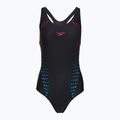 Női egyrészes fürdőruha Speedo Allover Panel Laneback black/purple
