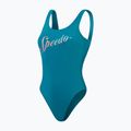 Speedo női egyrészes fürdőruha Logo Deep U-Back páva/tök fűszeres/tenger kék 2