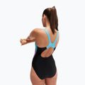 Speedo Colourblock Splice Muscleback női egyrészes fürdőruha fekete/édes lila/picton kék 7