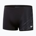 Férfi Speedo Hyperboom V-Cut fekete/usa charcoal/fehér úszó boxeralsó