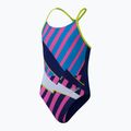 Speedo Placement Lane Line Line Back cerulean kék/lila rózsaszín/bitter lime/bolt egyrészes gyermek fürdőruha 2