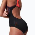 Speedo Placement Laneback egyrészes fürdőruha fekete/sirénpiros/szilva dandy 11