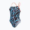 Egyrészes fürdőruha Speedo Allover Digital Lattice Tie-Back black/picton blue/siren red