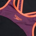 Speedo High Neck Splice Cross Back egyrészes fürdőruha fekete/plum dandy/siren red 3