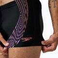 Férfi Speedo Duo Logo Print Aquashort fürdőnadrág fekete/korallhomok/neonlila 5