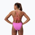 Női egyrészes fürdőruha Speedo Solid Lattice Tie-Back neon violet 7