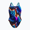 Női egyrészes fürdőruha Speedo Allover Digital Leaderback lava blur/speedo black