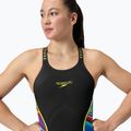 Speedo Fastskin női fürdőruha LZR Pure Intent 2.0 Closedback Kneeskin fekete / molten blur / hyper sárga / mainline 6