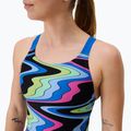 Női egyrészes úszódressz Speedo FL Printed Leaderback ripple melody/lagoon blue 4