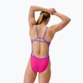 Női egyrészes Speedo FL Solid Tri Back úszódressz flare pink/indigo glow 2