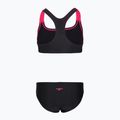Gyermek kétrészes fürdőruha Speedo Medley Logo Racerback 2pc anthracite/pink 2