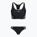 Női két részes fürdőruha Speedo Placement Raceback 2pc anthracite/clover