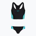 Női egyrészes fürdőruha Speedo Colourblock Splice 2.0 anthracite/mayanblue