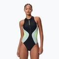 Női egyrészes fürdőruha Speedo Ocean Flex Zip black/pale clover