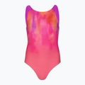 Gyermek egyrészes úszódressz Speedo Print Pulseback rózsaszín/neon ibolya