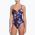 Nike Floral Blur V-nyakú női egyrészes fürdőruha fekete