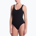 Női egyrészes fürdőruha Nike Shoreline Pucker Scoop Neck black