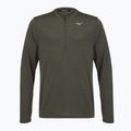 Férfi futópulóver Mizuno Core Impulse Half Zip Long Sleeve Tee forest night