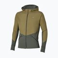 Férfi futókabát Mizuno Active Warmalite Hybrid Full Zip Hooded Long Sleeve Top forest night