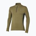 Férfi futópulóver Mizuno Active Warmalite Half Zip Long Sleeve Top martini olive
