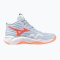 Női röplabda cipő Mizuno Wave Momentum Pro Mid blue finch/lava orange/flamingo coral