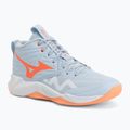 Női röplabda cipő Mizuno Wave Momentum Pro Mid blue finch/lava orange/flamingo coral