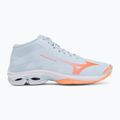 Női röplabda cipő Mizuno Wave Lightning Pro Mid blue finch/lava orange/flamingo coral 2