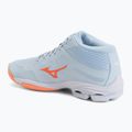 Női röplabda cipő Mizuno Wave Lightning Pro Mid blue finch/lava orange/flamingo coral 3