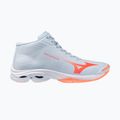 Női röplabda cipő Mizuno Wave Lightning Pro Mid blue finch/lava orange/flamingo coral