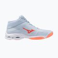 Női röplabda cipő Mizuno Wave Lightning Pro Mid blue finch/lava orange/flamingo coral 2