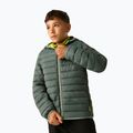 Gyermek pehelykabát REGATTA Hooded Marizion dark forest green/wild lime 6
