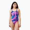 Női egyrészes fürdőruha Speedo FL Printed Turnback brushy glitch/hope