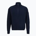 Férfi pulóver Dovre Ribbed Knit Half Zip navy