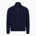 Férfi pulóver Dovre Ribbed Knit Half Zip navy