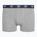 Férfi CR7 Basic Trunk boxeralsó 3 pár szürke melange/fehér/tengerészkék 5