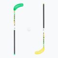 Unibros Fiber floorball szett 10 bot + 5 labda zöld-sárga 02807