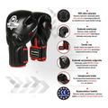Bushido bokszkesztyűk Wrist Protect rendszerrel fekete Bb2-12oz 16