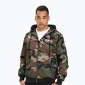 Férfi Pitbull West Coast Athletic kapucnis nylon woodland camo kabát