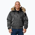 Férfi télikabát Pitbull Harvest Hooded Bomber graphite