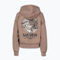 Női pulóver Pitbull Skull Surf Hooded Zip chocolate mousse 8