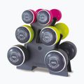 Kézisúlyzó szett állvánnyal Body Sculpture Smart Bw 108T 19 kg pink/yellow/black